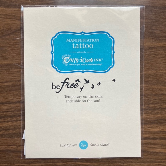 Conscious Ink Temporary Manifestation Tattoos 4 packs Love Yourself Be Free - Picture 4 of 13